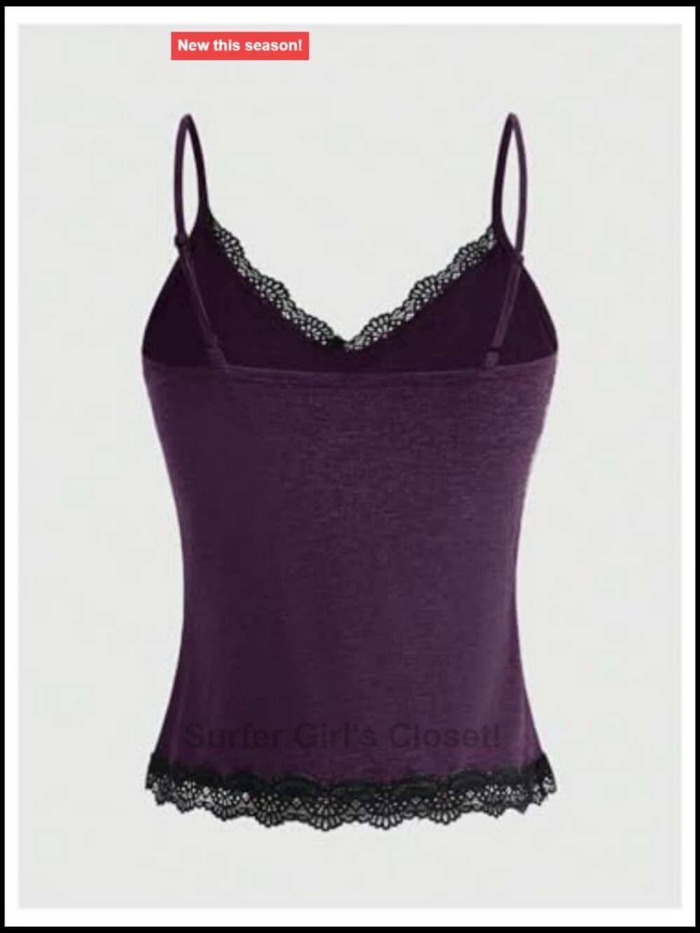 Lace Trim Grunge Fairy Sleeveless Camisole Top Y2k Slim Fit - Picture 2 of 5